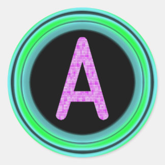 Monogram "A" Classic Round Sticker