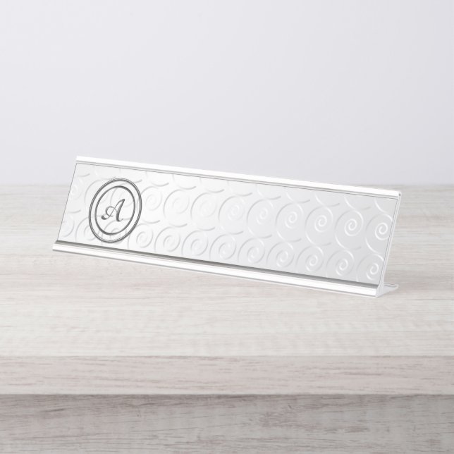 Monogram A Desk Name Plate (Front)