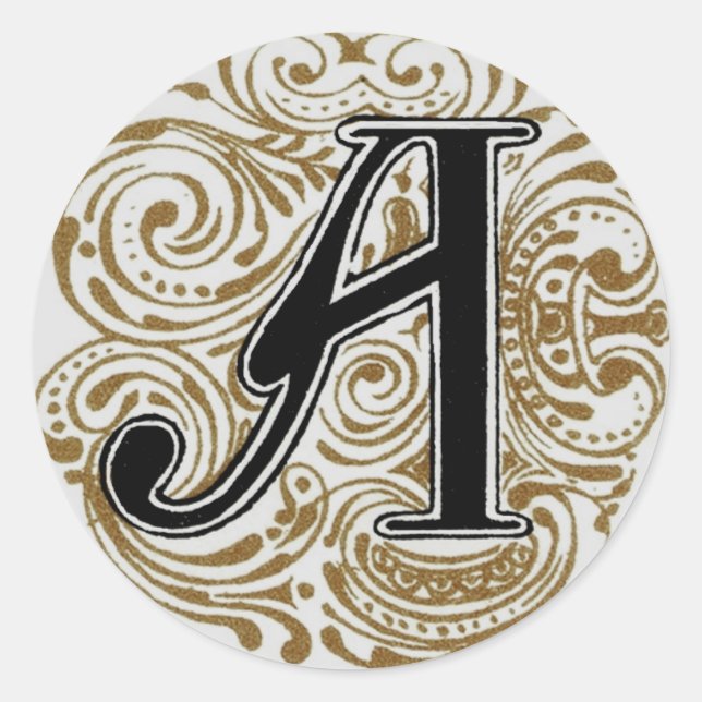 Monogram ‘A’ in Gold - Sticker (Front)