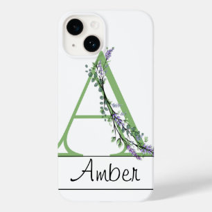 Monogram A Lavender Eucalyptus Case-Mate iPhone Ca Case-Mate iPhone 14 Case