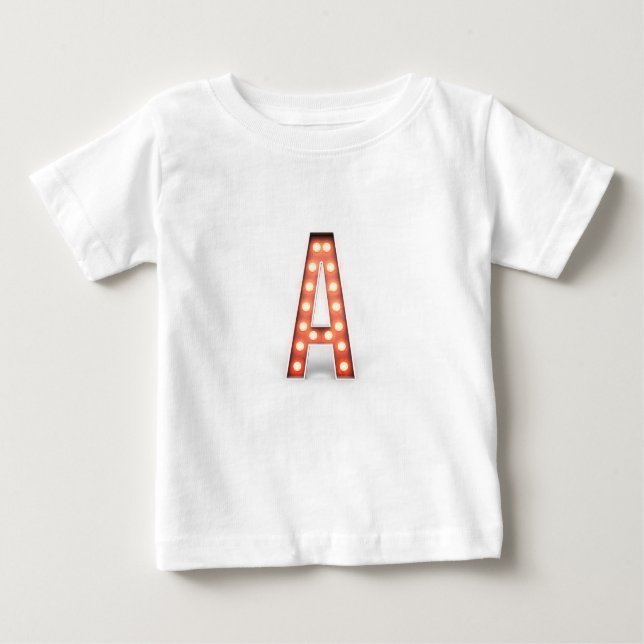 Monogram A Marquee Lights Baby T-Shirt (Front)