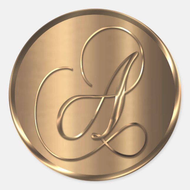 Monogram A NONMETALLIC Bronze Envelope Seal (Front)