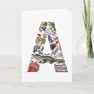 Monogram "A" note card