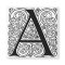 Monogram 'A' With Swirls - Magnet
