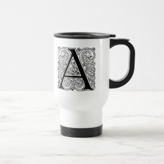 Monogram 'A' With Swirls - Travel Mug