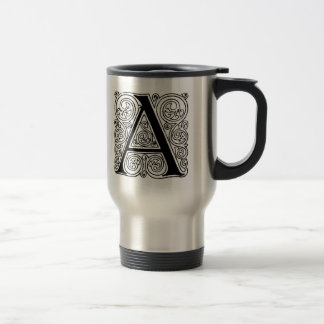 Monogram 'A' With Swirls - Travel Mug