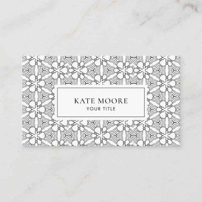 Monogram Abstract Geometric Pattern  Business Card (Front)