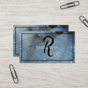 Monogram Abstract Modern Art Watercolor Business Card