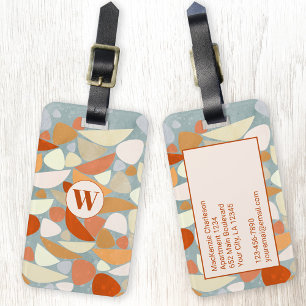 Monogram Abstract Modern Geometric Luggage Tag