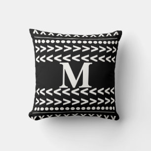monogram abstract pattern geometric modern pillow