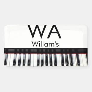 Monogram add initial letter name text piano music banner