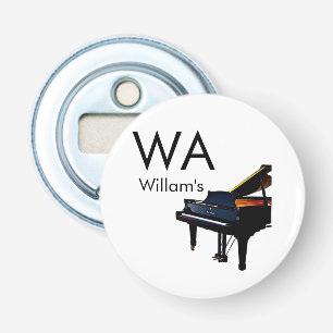 Monogram add initial letter name text piano music bottle opener