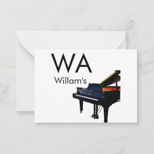 Monogram add initial letter name text piano music card