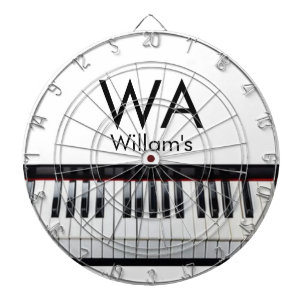 Monogram add initial letter name text piano music dartboard