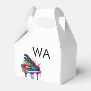 Monogram add initial letter name text piano music favour box