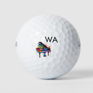 Monogram add initial letter name text piano music golf balls