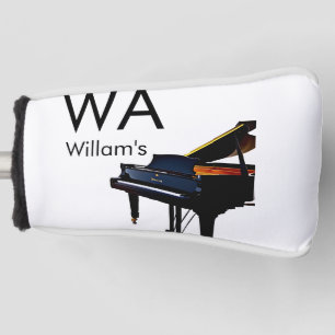 Monogram add initial letter name text piano music golf head cover