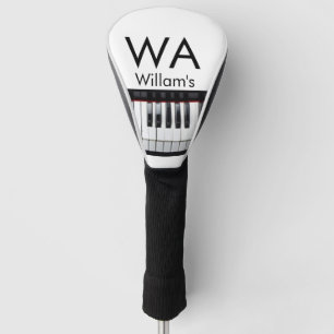 Monogram add initial letter name text piano music golf head cover