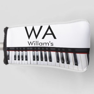 Monogram add initial letter name text piano music golf head cover