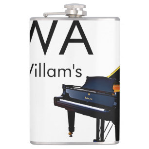 Monogram add initial letter name text piano music hip flask