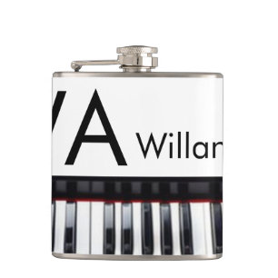 Monogram add initial letter name text piano music hip flask