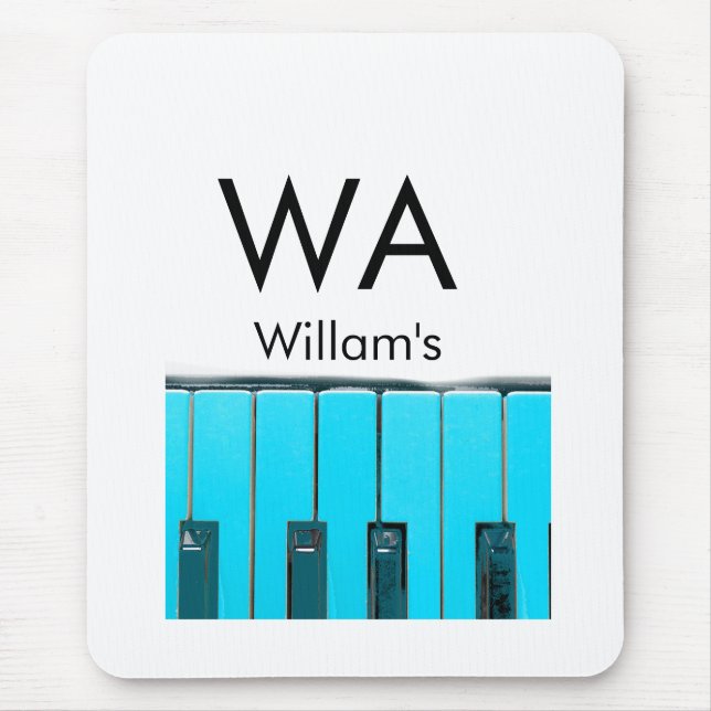 Monogram add initial letter name text piano music  mouse pad (Front)