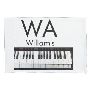 Monogram add initial letter name text piano music pillowcase