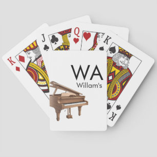 Monogram add initial letter name text piano music playing cards