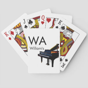 Monogram add initial letter name text piano music  playing cards