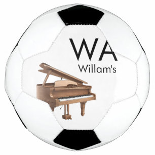 Monogram add initial letter name text piano music soccer ball