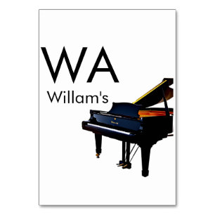 Monogram add initial letter name text piano music table number