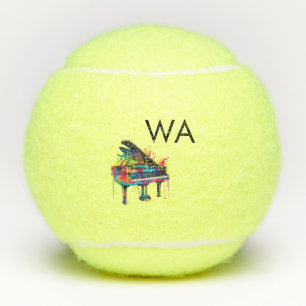 Monogram add initial letter name text piano music  tennis balls
