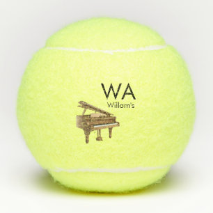 Monogram add initial letter name text piano music tennis balls