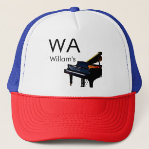 Monogram add initial letter name text piano music  trucker hat