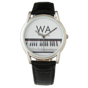 Monogram add initial letter name text piano music  watch