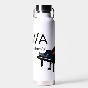 Monogram add initial letter name text piano music water bottle