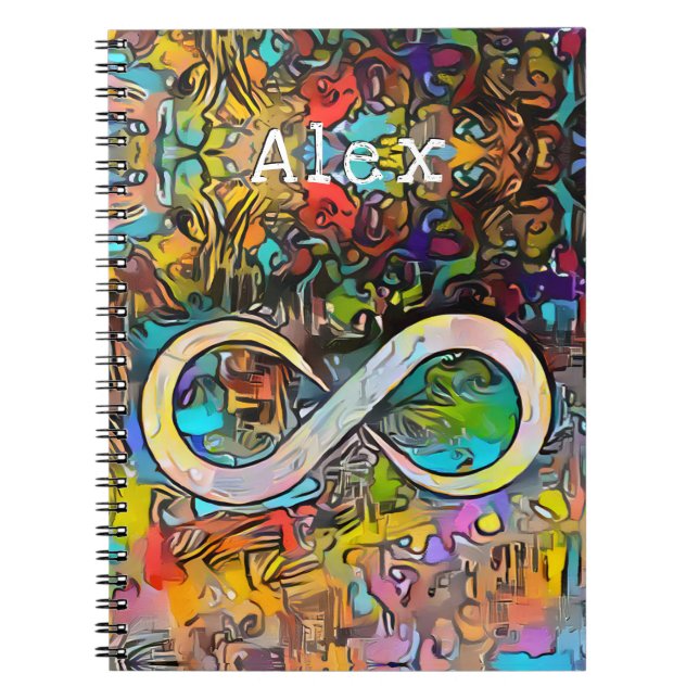 Monogram | Add Name | Infinity Symbol Notebook (Front)