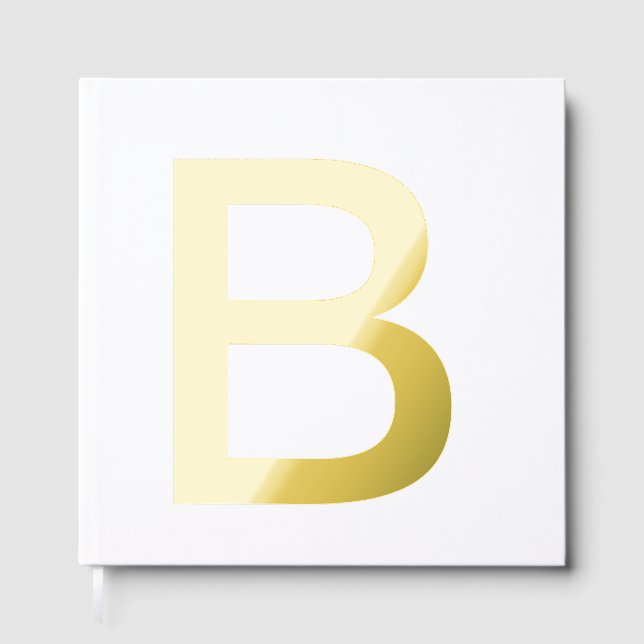 Monogram add name letter alphabet simple minimal t guest book (Front)