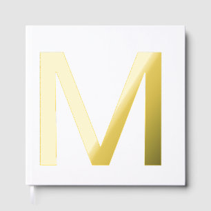 Monogram add name letter alphabet simple minimal t guest book