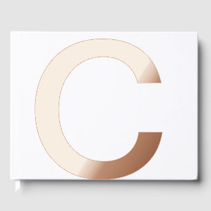 Monogram add name letter alphabet simple minimal t guest book