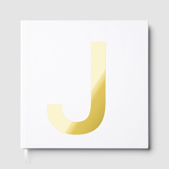 Monogram add name letter alphabet simple minimal t guest book (Front)