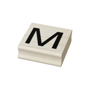 Monogram add name letter alphabet simple minimal t rubber stamp