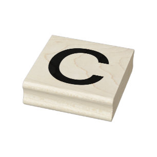 Monogram add name letter alphabet simple minimal t rubber stamp