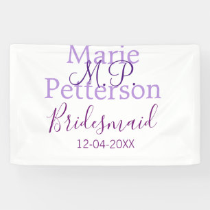Monogram add name letter bridesmaid wedding maids banner