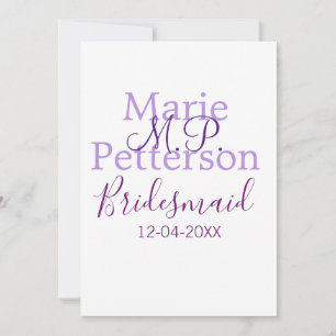 Monogram add name letter bridesmaid wedding maids invitation