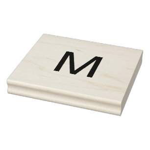 Monogram add name letter initial letter simple rubber stamp