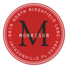 Monogram Address Label in Dark Red