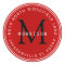 Monogram Address Label in Dark Red