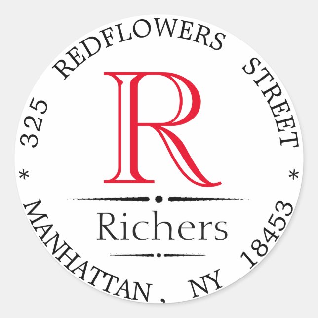 Monogram address sticker (Front)