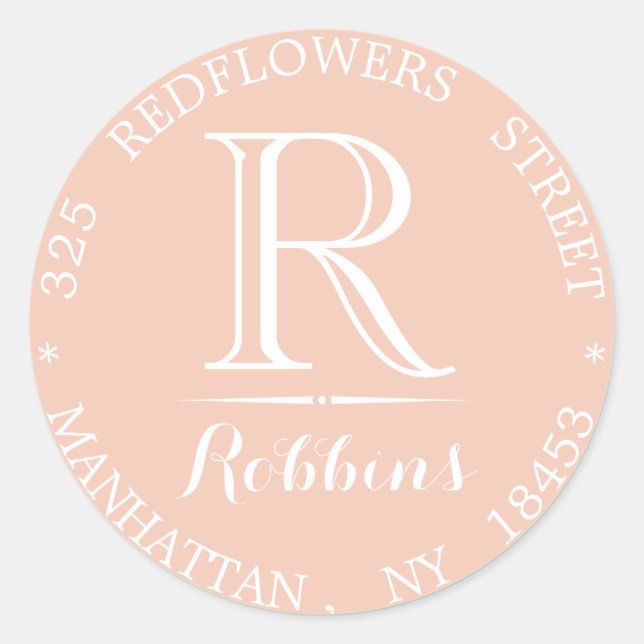 Monogram address sticker (Front)